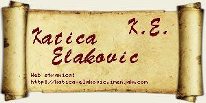 Katica Elaković vizit kartica